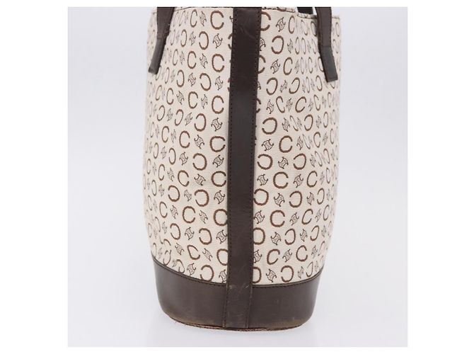 Céline CELINE C Macadam Canvas Tote Bag Elfenbein Braun Authentisch 192715 Roh - Ansicht 3
