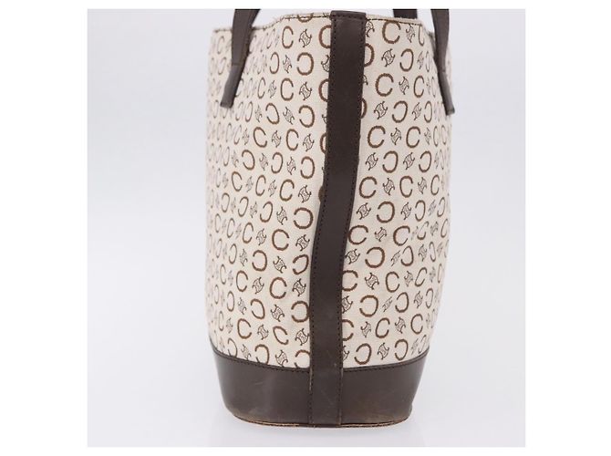 Céline CELINE C Macadam Canvas Tote Bag Elfenbein Braun Authentisch 192715 Roh - Ansicht 4