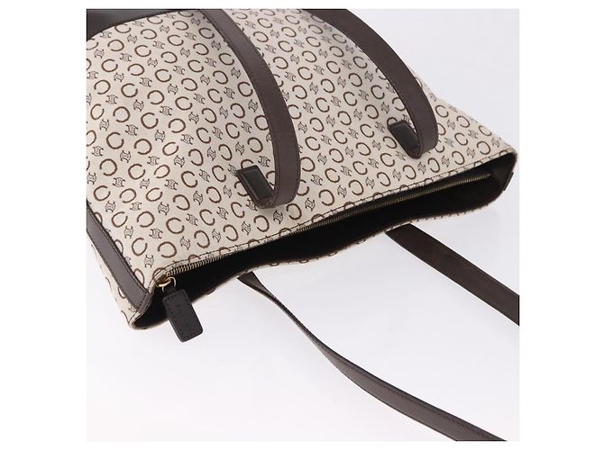 Céline CELINE C Macadam Canvas Tote Bag Elfenbein Braun Authentisch 192715 Roh - Ansicht 6