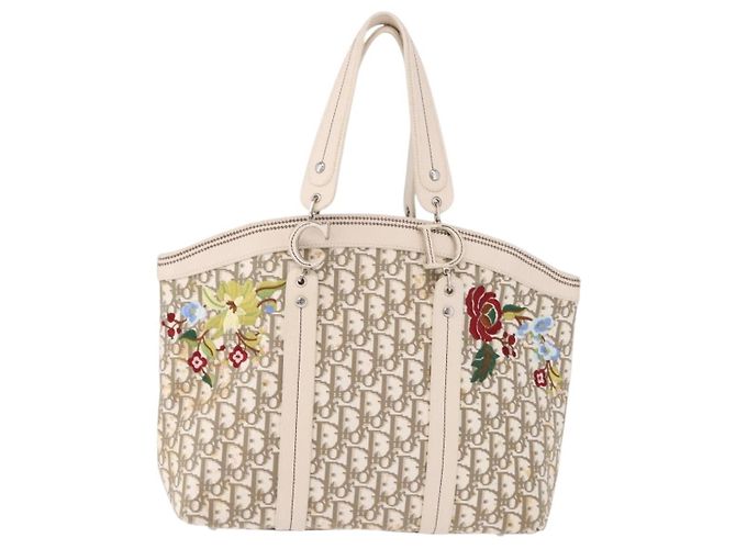 Borsa Christian Dior Trotter Canvas Beige Silver Auth bs36071 Argento - vista 13