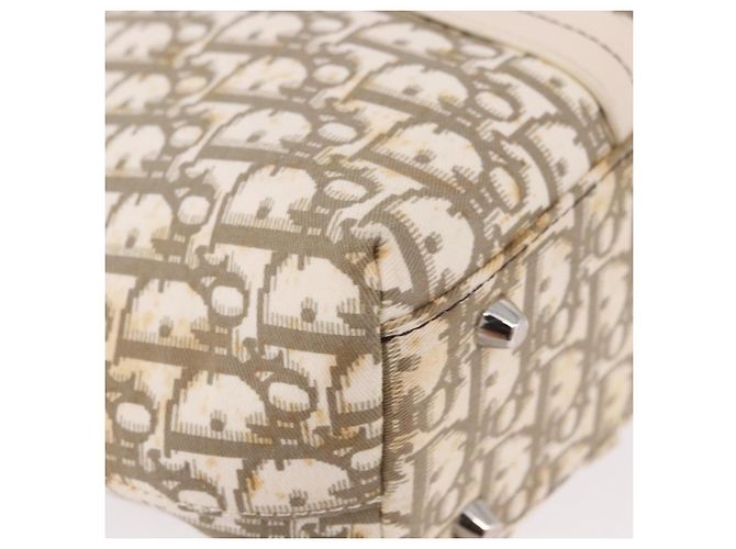 Borsa Christian Dior Trotter Canvas Beige Silver Auth bs36071 Argento - vista 15