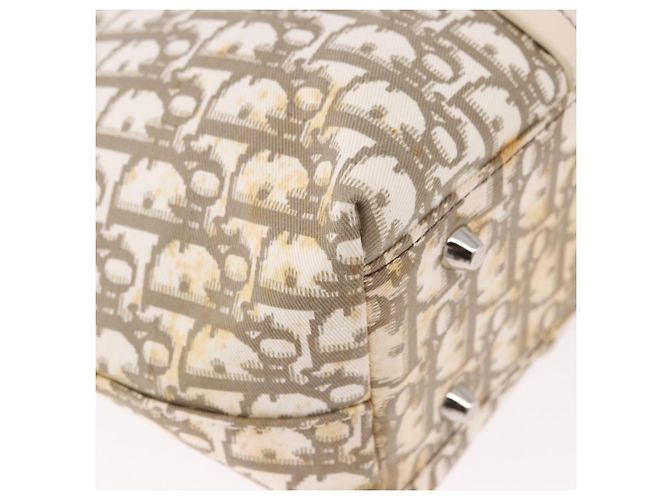 Borsa Christian Dior Trotter Canvas Beige Silver Auth bs36071 Argento - vista 17
