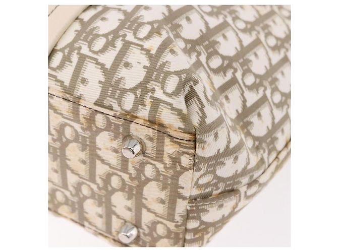Borsa Christian Dior Trotter Canvas Beige Silver Auth bs36071 Argento - vista 18