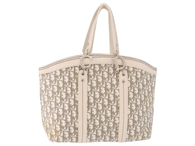 Borsa Christian Dior Trotter Canvas Beige Silver Auth bs36071 Argento - vista 3