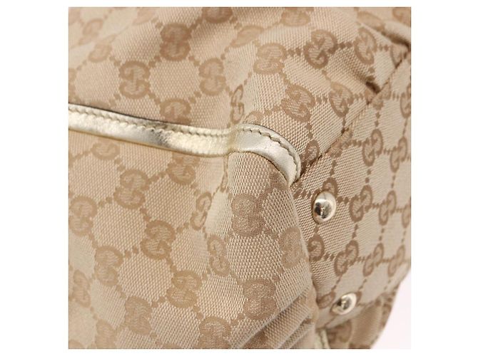 Borsa GUCCI GG Canvas Beige Oro 190248 Auth ka5304A D'oro - vista 15