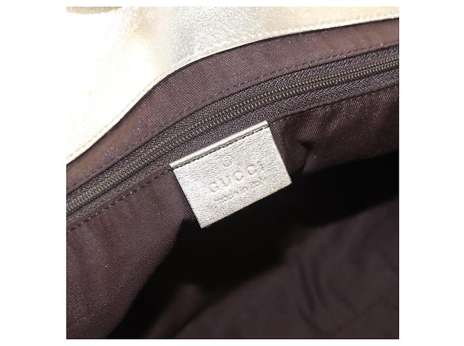 Borsa GUCCI GG Canvas Beige Oro 190248 Auth ka5304A D'oro - vista 18