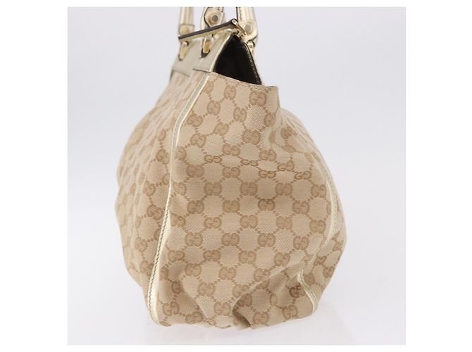 Borsa GUCCI GG Canvas Beige Oro 190248 Auth ka5304A D'oro - vista 4