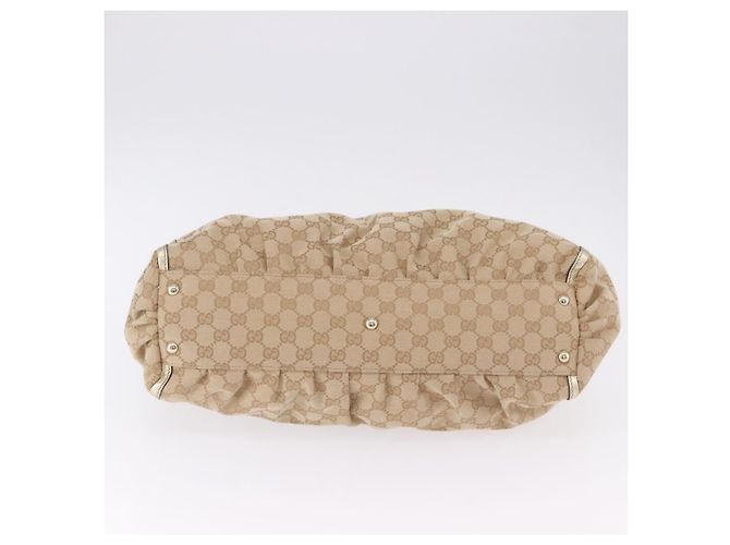 Borsa GUCCI GG Canvas Beige Oro 190248 Auth ka5304A D'oro - vista 5
