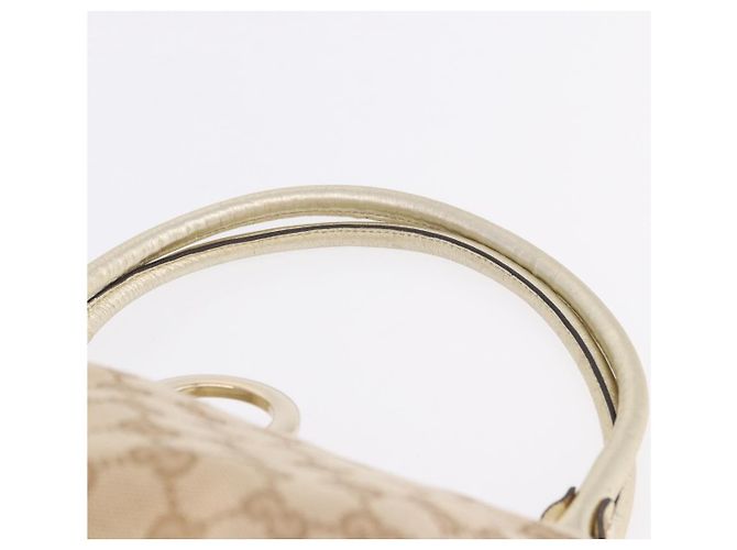 Borsa GUCCI GG Canvas Beige Oro 190248 Auth ka5304A D'oro - vista 8