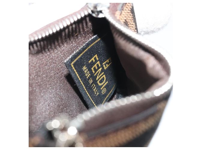 FENDI Zucca Canvas Monedero Marrón Negro Auth bs36231V Castaño - vista 10