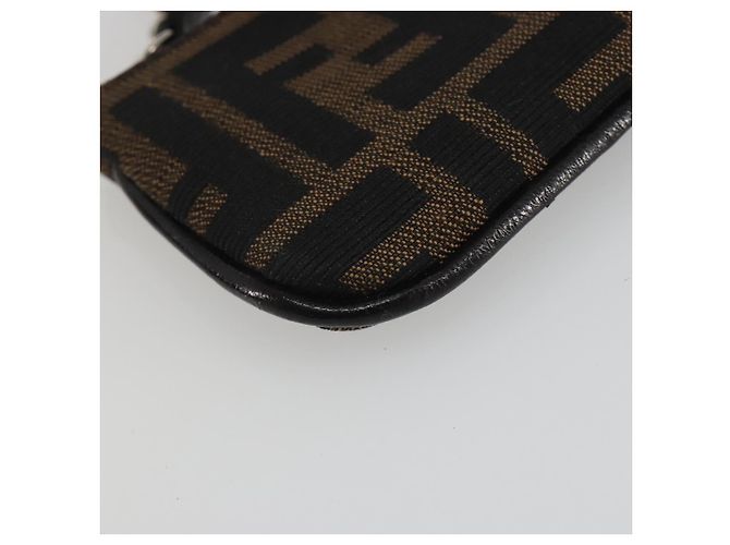 FENDI Zucca Canvas Monedero Marrón Negro Auth bs36231V Castaño - vista 14