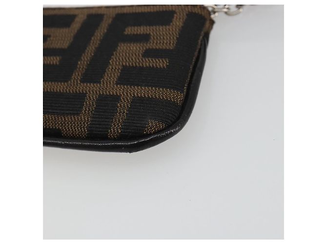 FENDI Zucca Canvas Monedero Marrón Negro Auth bs36231V Castaño - vista 15