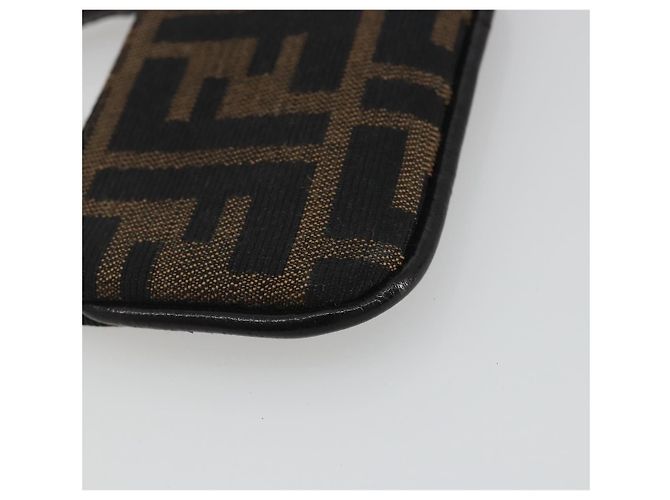 FENDI Zucca Canvas Monedero Marrón Negro Auth bs36231V Castaño - vista 16