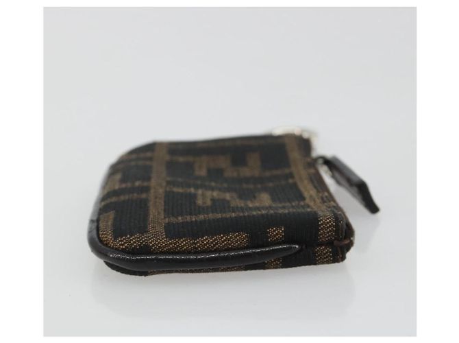 FENDI Zucca Canvas Monedero Marrón Negro Auth bs36231V Castaño - vista 3