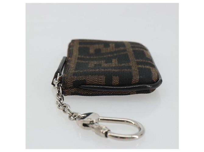 FENDI Zucca Canvas Monedero Marrón Negro Auth bs36231V Castaño - vista 4