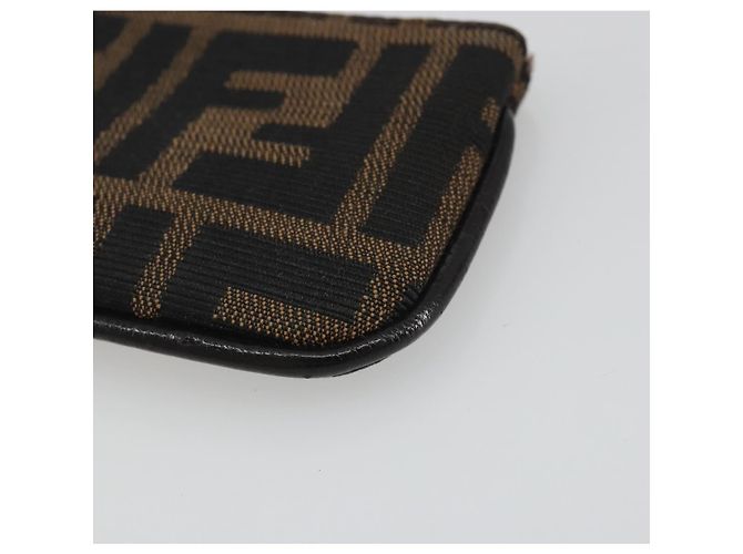 FENDI Zucca Canvas Monedero Marrón Negro Auth bs36231V Castaño - vista 7