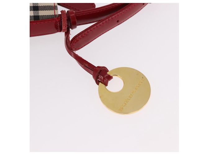 Bolsa BURBERRY Nova Check em Canvas Bege Dourado Auth 191905 - vista 10