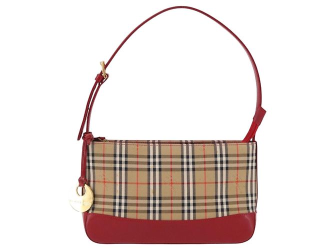 Bolsa BURBERRY Nova Check em Canvas Bege Dourado Auth 191905 - vista 13