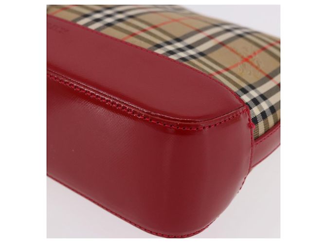 Bolsa BURBERRY Nova Check em Canvas Bege Dourado Auth 191905 - vista 14
