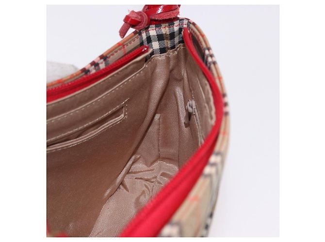 Bolsa BURBERRY Nova Check em Canvas Bege Dourado Auth 191905 - vista 17