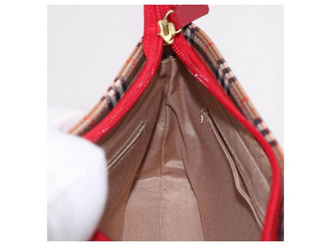 Bolsa BURBERRY Nova Check em Canvas Bege Dourado Auth 191905 - vista 18