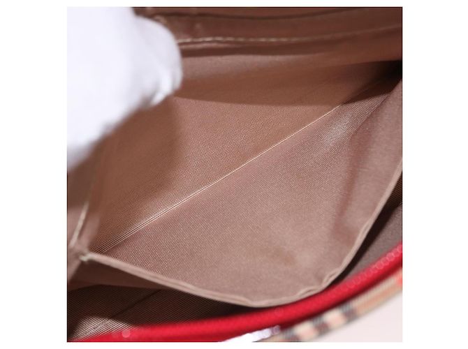 Bolsa BURBERRY Nova Check em Canvas Bege Dourado Auth 191905 - vista 19