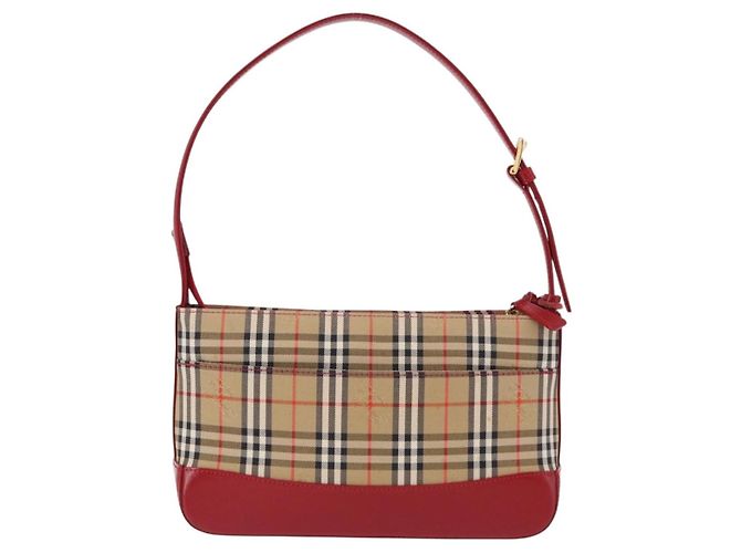 Bolsa BURBERRY Nova Check em Canvas Bege Dourado Auth 191905 - vista 2