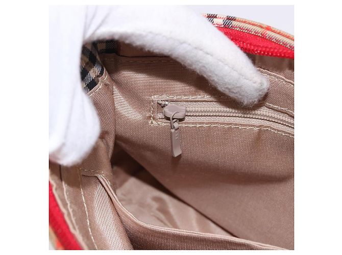 Bolsa BURBERRY Nova Check em Canvas Bege Dourado Auth 191905 - vista 20