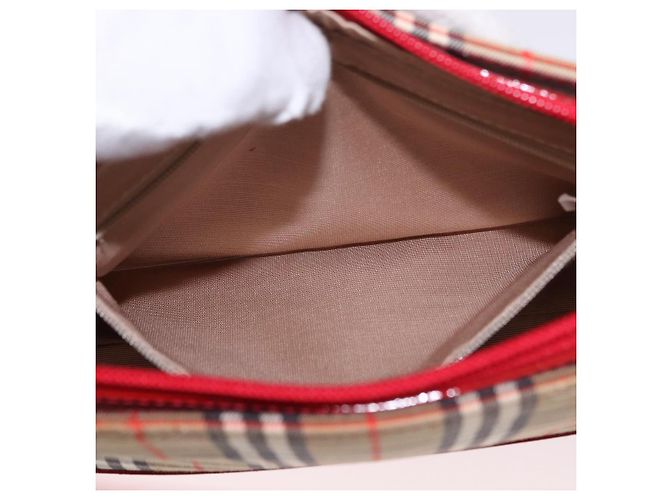 Bolsa BURBERRY Nova Check em Canvas Bege Dourado Auth 191905 - vista 21
