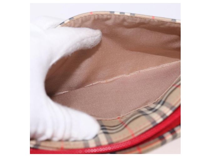 Bolsa BURBERRY Nova Check em Canvas Bege Dourado Auth 191905 - vista 22
