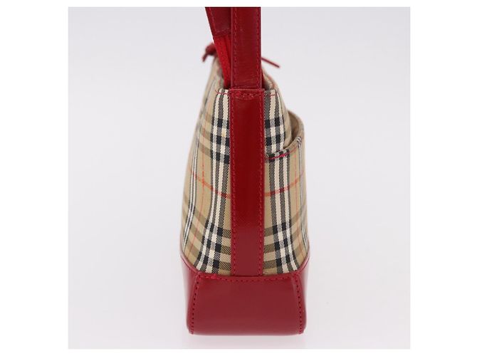 Bolsa BURBERRY Nova Check em Canvas Bege Dourado Auth 191905 - vista 3
