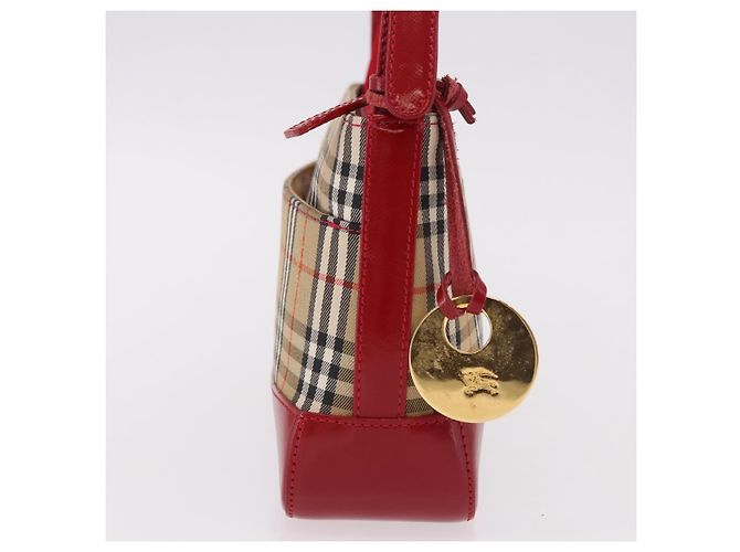 Bolsa BURBERRY Nova Check em Canvas Bege Dourado Auth 191905 - vista 4