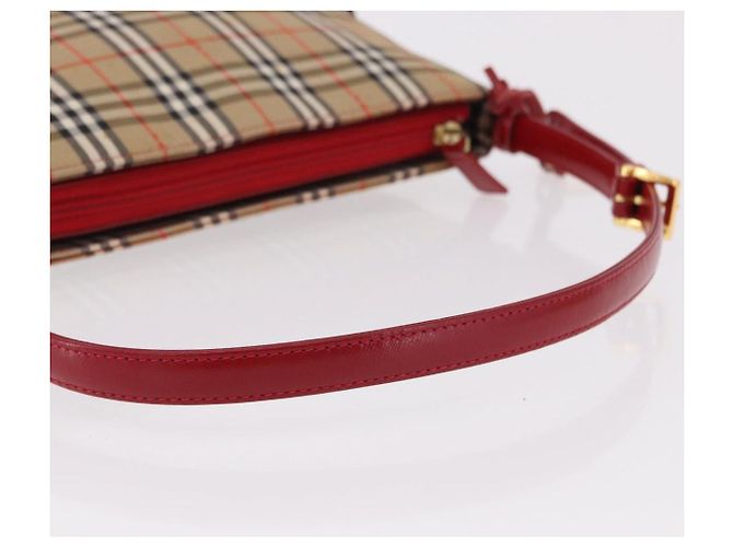 Bolsa BURBERRY Nova Check em Canvas Bege Dourado Auth 191905 - vista 7