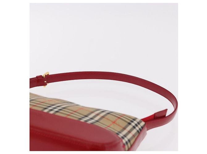 Bolsa BURBERRY Nova Check em Canvas Bege Dourado Auth 191905 - vista 8