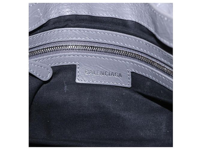 BALENCIAGA Le Cagole Shoulder Bag Leather 2way Gray Silver 719082 Auth ka5229A Marrone Argento - vista 19