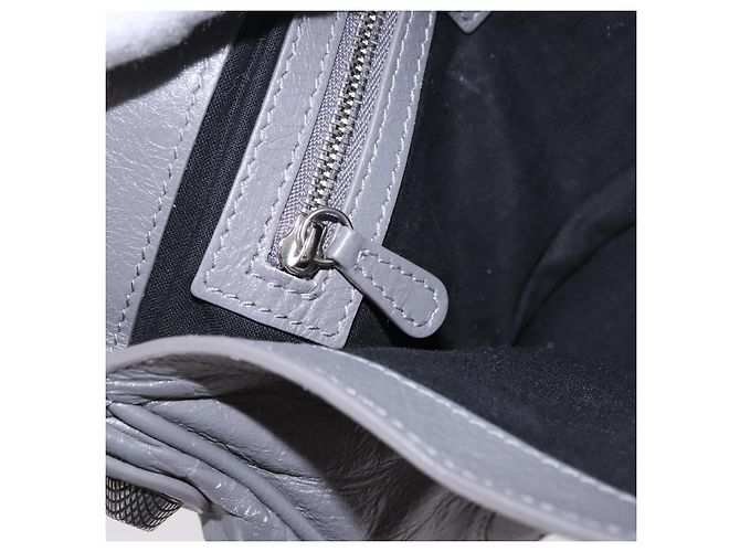 BALENCIAGA Le Cagole Shoulder Bag Leather 2way Gray Silver 719082 Auth ka5229A Marrone Argento - vista 22