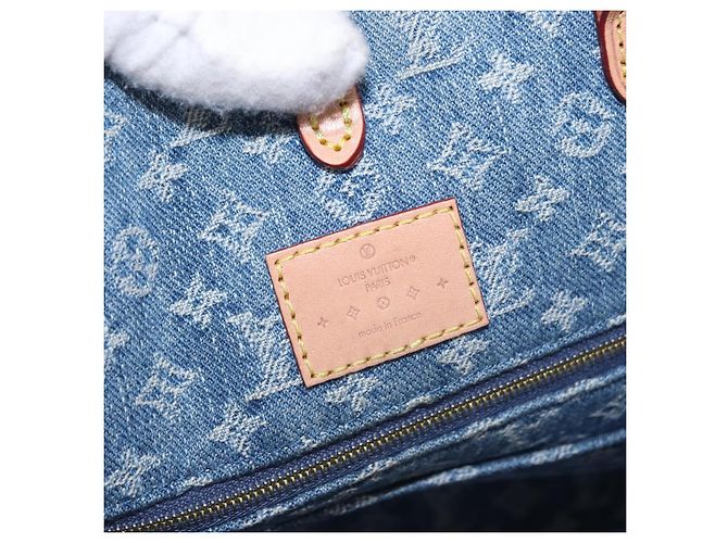 LOUIS VUITTON Monogram Denim On The Go MM Borsa Blu M46871 LV Auth 192928SAM - vista 10
