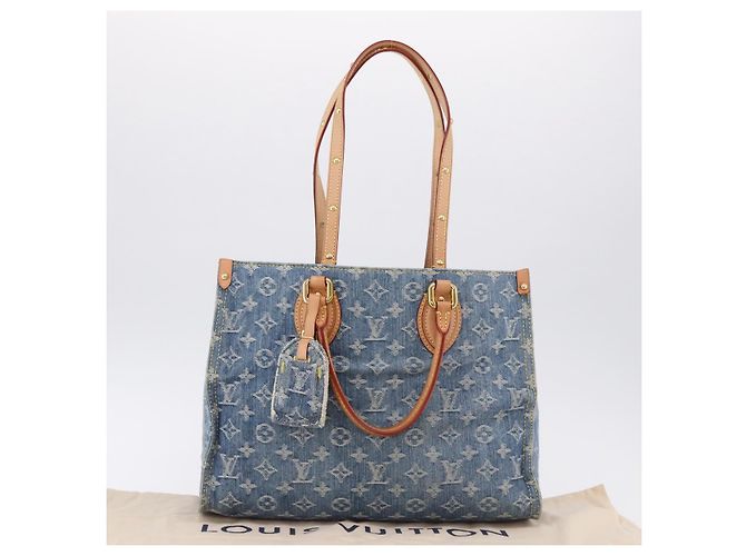LOUIS VUITTON Monogram Denim On The Go MM Borsa Blu M46871 LV Auth 192928SAM - vista 12