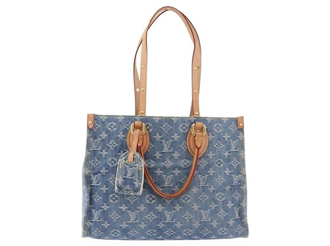 LOUIS VUITTON Monogram Denim On The Go MM Borsa Blu M46871 LV Auth 192928SAM - vista 13