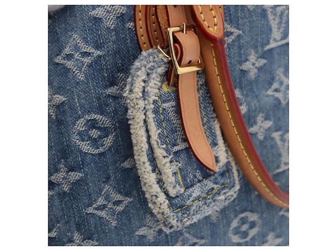 LOUIS VUITTON Monogram Denim On The Go MM Borsa Blu M46871 LV Auth 192928SAM - vista 19