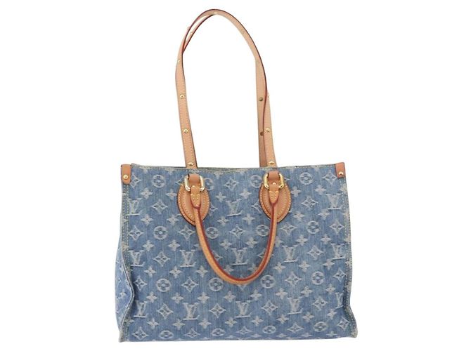 LOUIS VUITTON Monogram Denim On The Go MM Borsa Blu M46871 LV Auth 192928SAM - vista 2