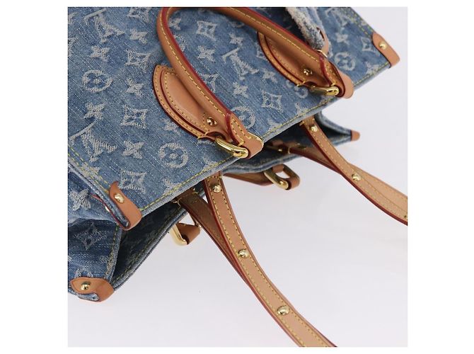 LOUIS VUITTON Monogram Denim On The Go MM Borsa Blu M46871 LV Auth 192928SAM - vista 6