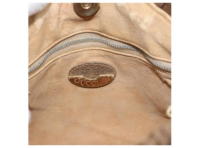 Borsa a Spalla GUCCI GG Plus Supreme PVC Beige Oro Auth gh2149 D'oro - vista 10