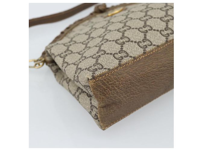 Borsa a Spalla GUCCI GG Plus Supreme PVC Beige Oro Auth gh2149 D'oro - vista 14