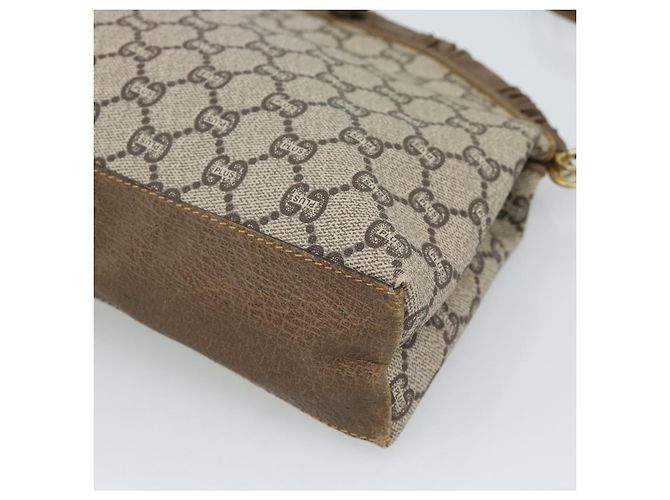 Borsa a Spalla GUCCI GG Plus Supreme PVC Beige Oro Auth gh2149 D'oro - vista 15