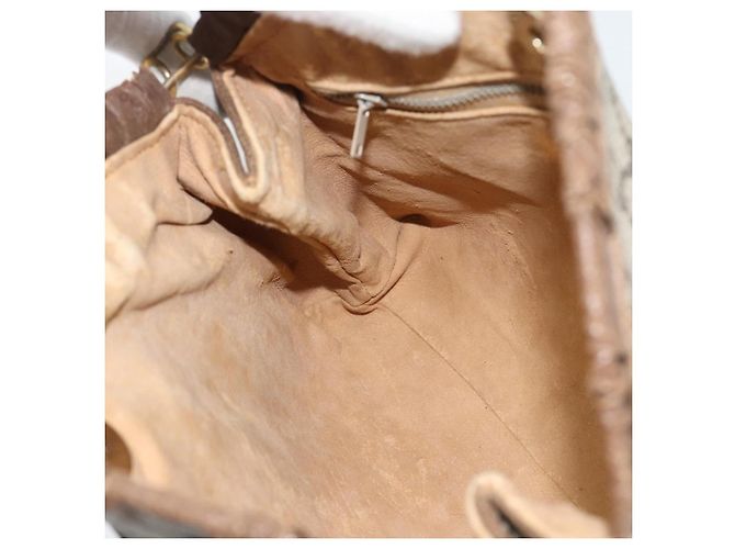 Borsa a Spalla GUCCI GG Plus Supreme PVC Beige Oro Auth gh2149 D'oro - vista 18