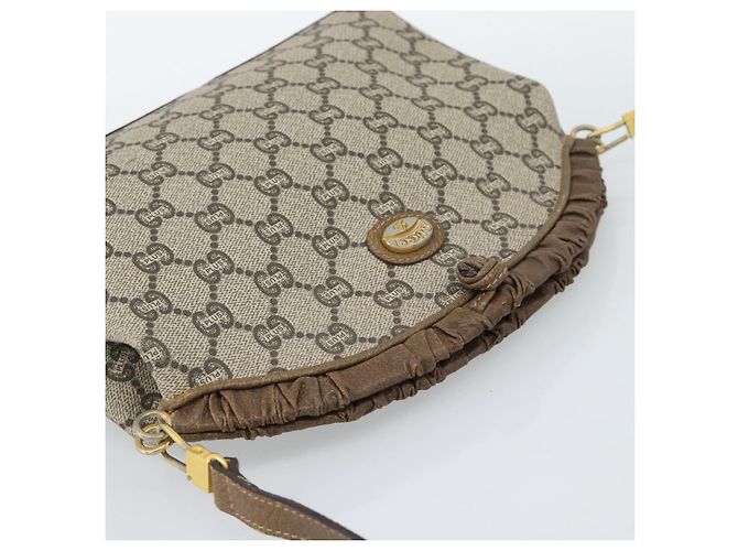 Borsa a Spalla GUCCI GG Plus Supreme PVC Beige Oro Auth gh2149 D'oro - vista 6