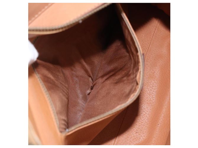 Céline Borsa CELINE Macadam Canvas PVC Pelle 2way Marrone Oro Auth 191900 D'oro - vista 11