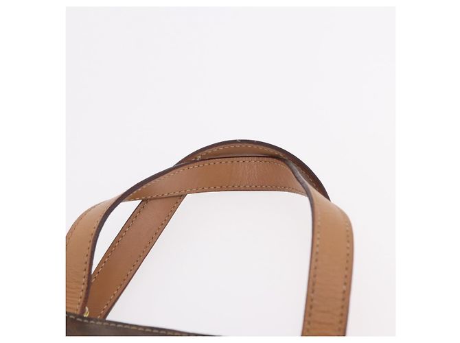 Céline Borsa CELINE Macadam Canvas PVC Pelle 2way Marrone Oro Auth 191900 D'oro - vista 14