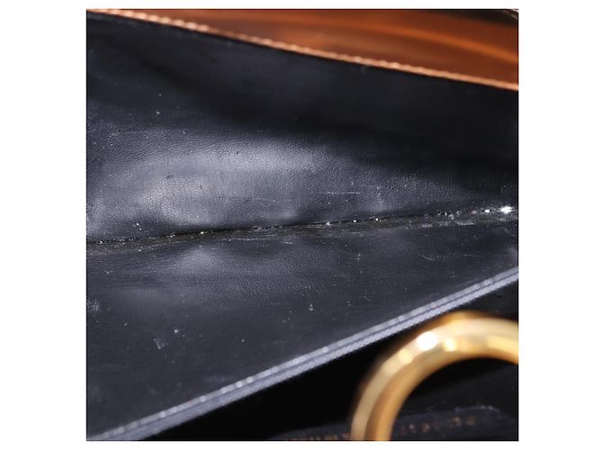 Borsa a tracolla Salvatore Ferragamo Gancini con catena in pelle marrone oro Auth 191749 - vista 11
